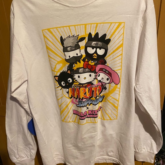 Naruto Tops - Hello Kitty X Naruto Shippuden Group Characters Long Sleeve T-Shirt